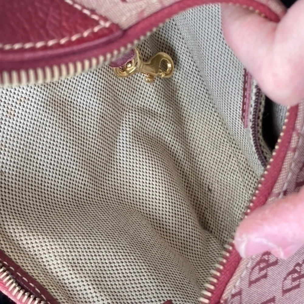 Dooney and Bourke red signature db hobo bag